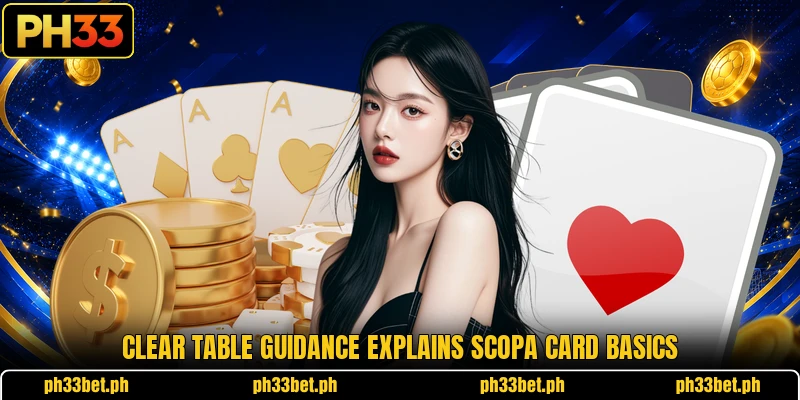 Clear table guidance explains Scopa card basics