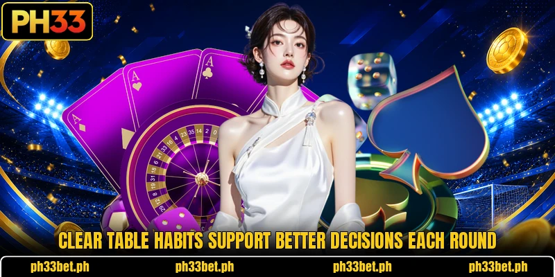 Clear table habits support better decisions each round Clear table habits support better decisions each round