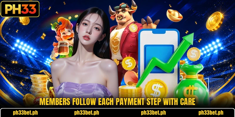 Members follow each payment step with care Members follow each payment step with care