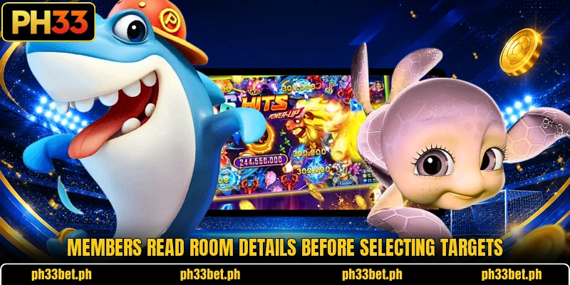 Members read room details before selecting targets