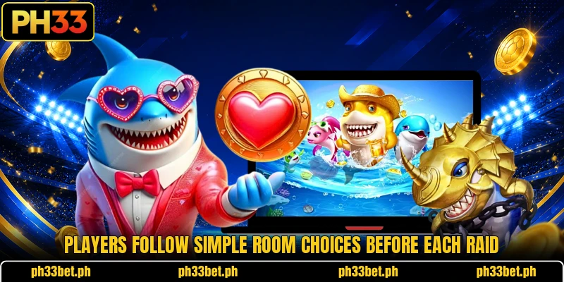 Players follow simple room choices before each raid Players follow simple room choices before each raid