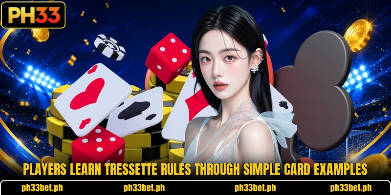 Players learn Tressette rules through simple card examples