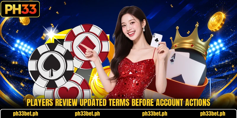 Players review updated terms before account actions Players review updated terms before account actions