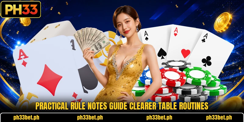 Practical rule notes guide clearer table routines