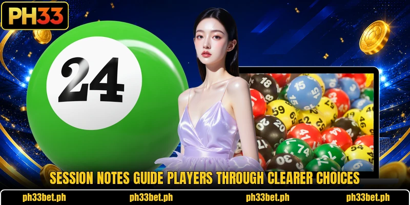 Session notes guide players through clearer choices Session notes guide players through clearer choices