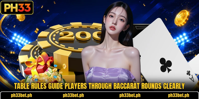 Table rules guide players through baccarat rounds clearly