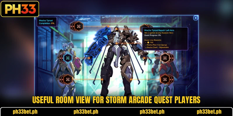 Useful room view for Storm Arcade Quest players Useful room view for Storm Arcade Quest players